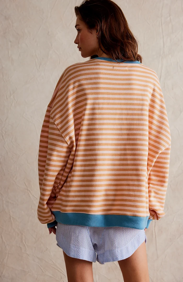 Sweat-shirt ample à rayures style décontracté pour femme - Mode urbaine tendance - Imagen 7