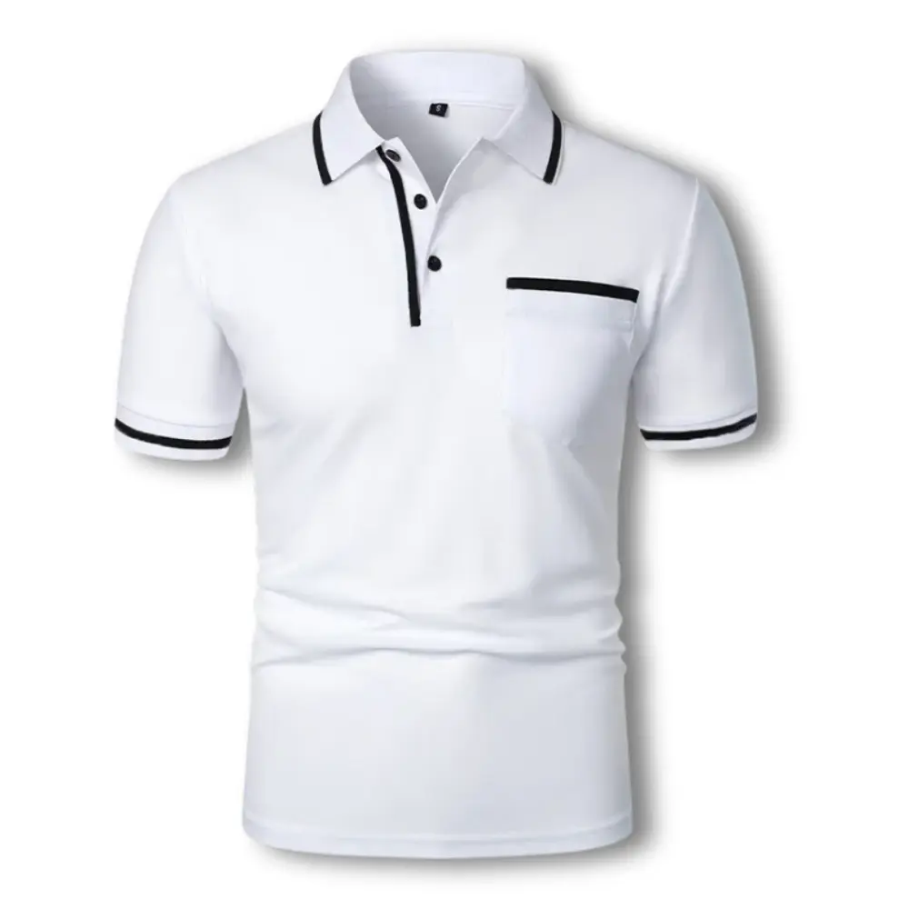 Polo homme style urbain chic à finitions contrastées pour look quotidien soigné - Imagen 3