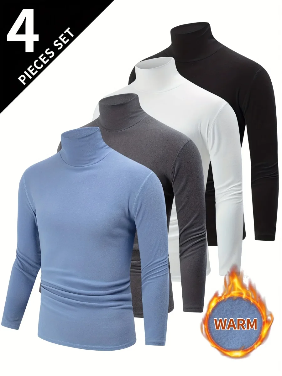 Lot de 4 Pulls Col Roulé Homme Manches Longues Couleurs Assorties - Imagen 2
