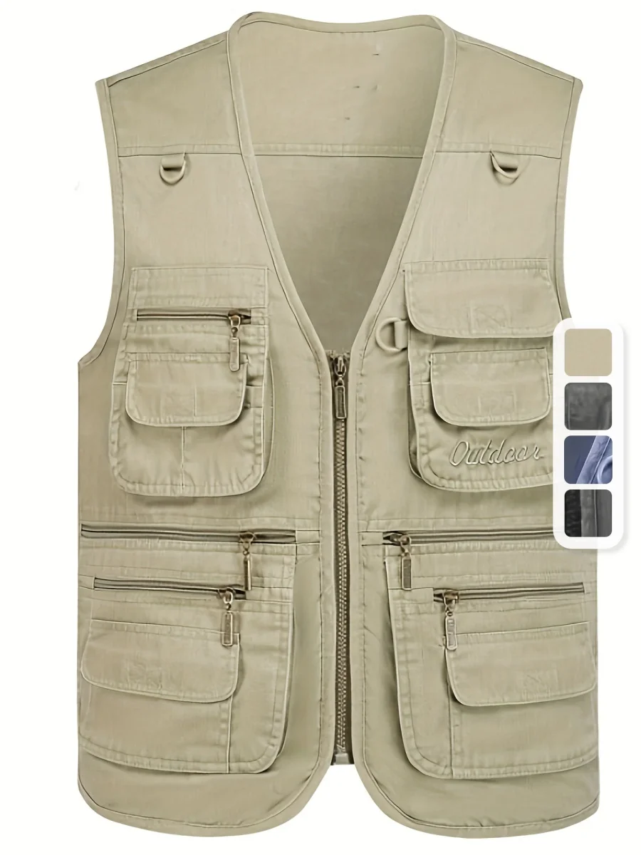 Gilet multi-poches homme style outdoor pour la pêche, la randonnée et la photographie - Imagen 2