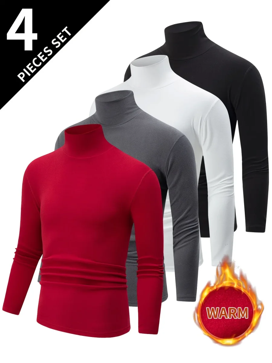 Lot de 4 Pulls Col Roulé Homme Manches Longues Couleurs Assorties - Imagen 4