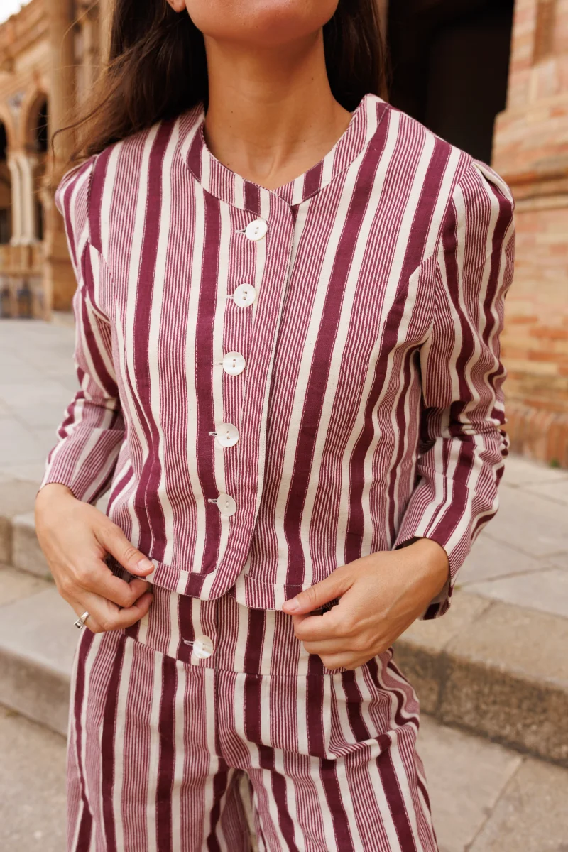 CHAQUETA RAYAS BERENJENA - Imagen 5