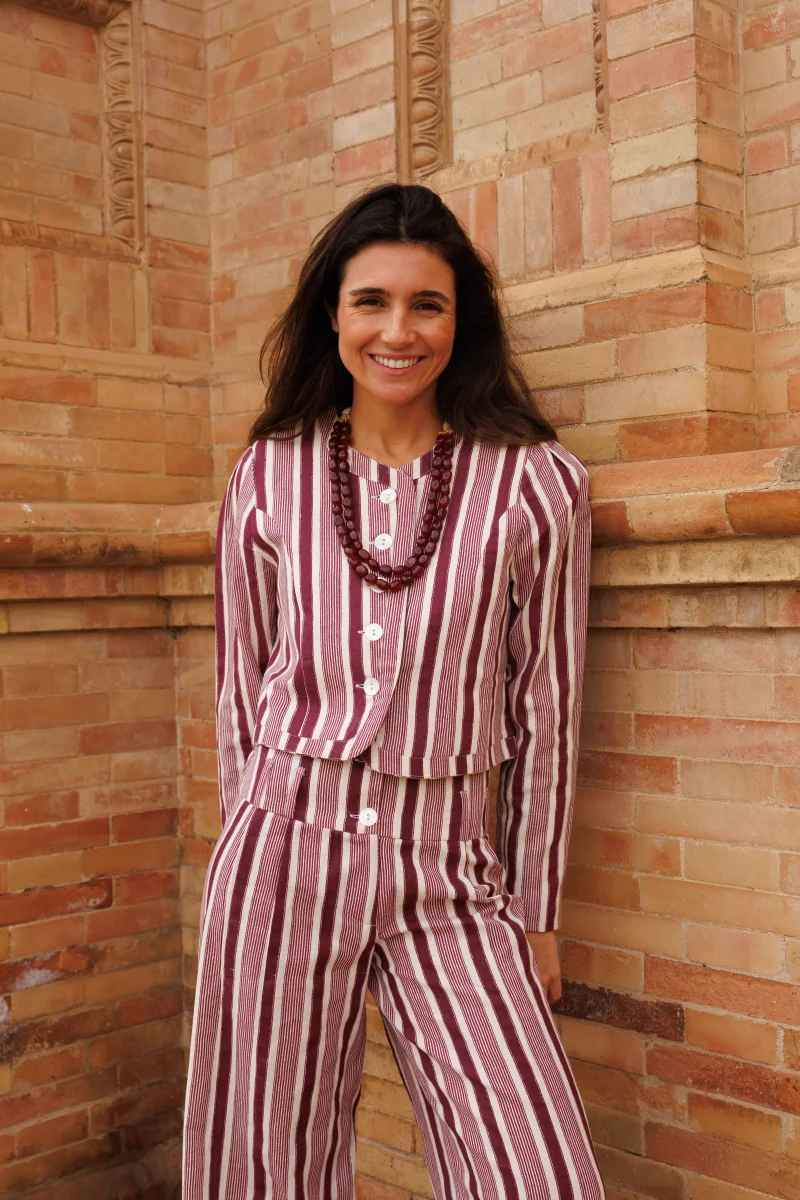 CHAQUETA RAYAS BERENJENA - Imagen 4