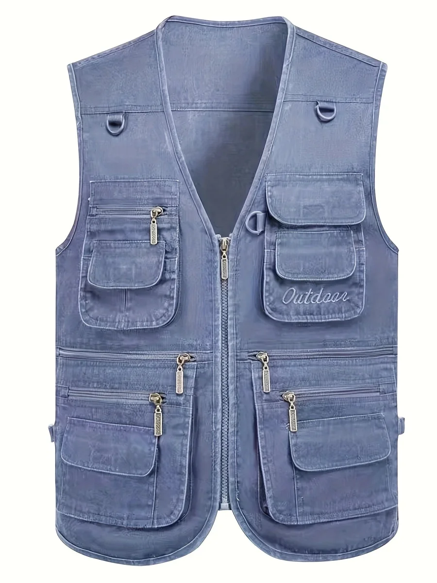 Gilet multi-poches homme style outdoor pour la pêche, la randonnée et la photographie - Imagen 5