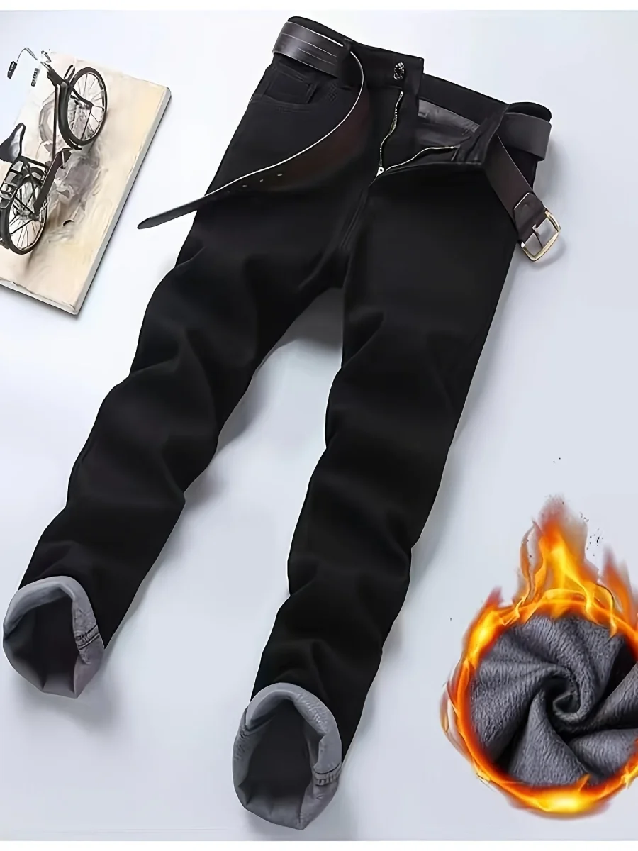 Pantalon Homme Noir Coupe Droite avec Ceinture Détachable Style Décontracté - Imagen 5