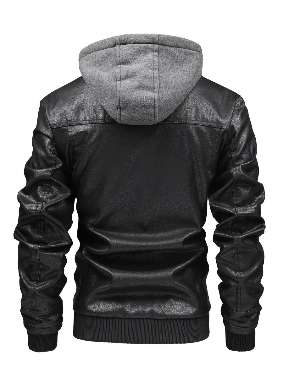 Blouson aviateur homme marron avec capuche amovible et doublure chaude - Imagen 5