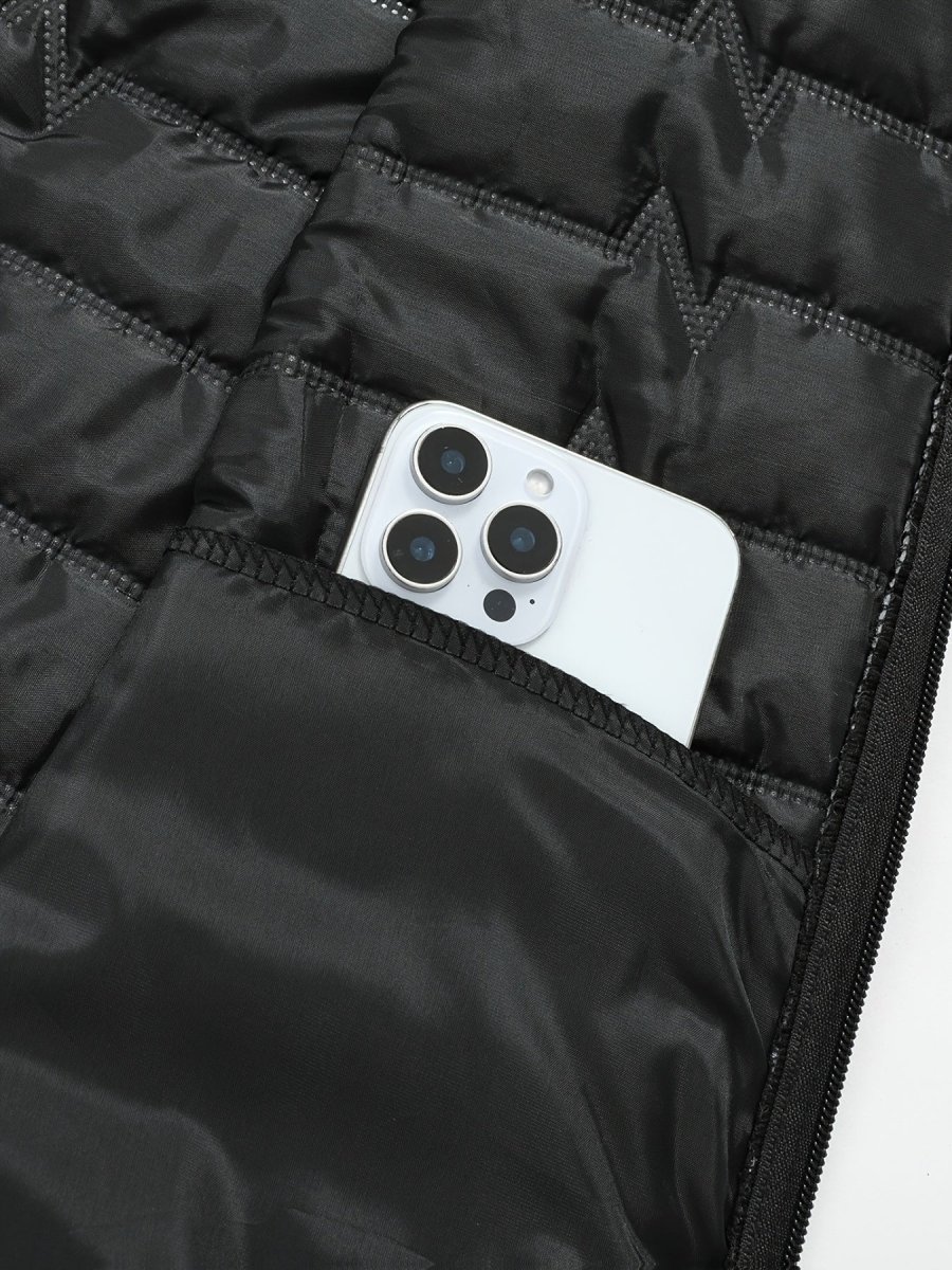 Gilet matelassé sans manches à capuche pour homme, noir, fermeture éclair - Imagen 7