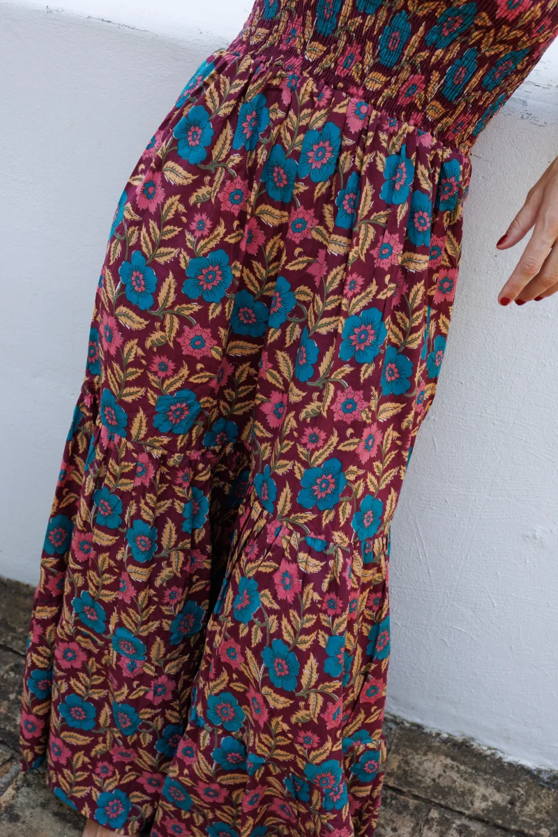 VESTIDO MAGENTA FLORES - Imagen 4