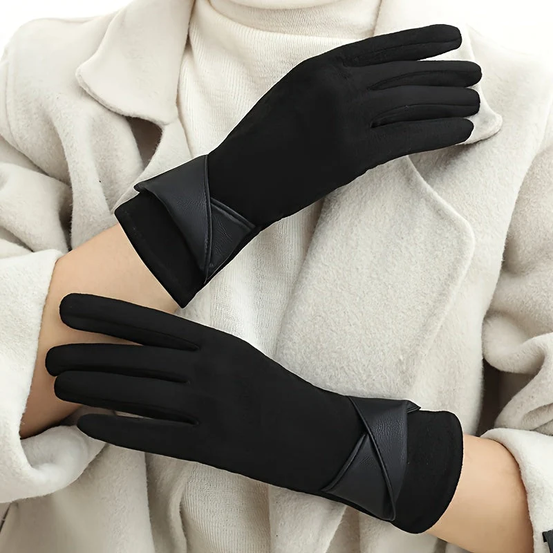 Gants Femme Hiver Chauds avec Manchette Décorative Multicolore - Imagen 8
