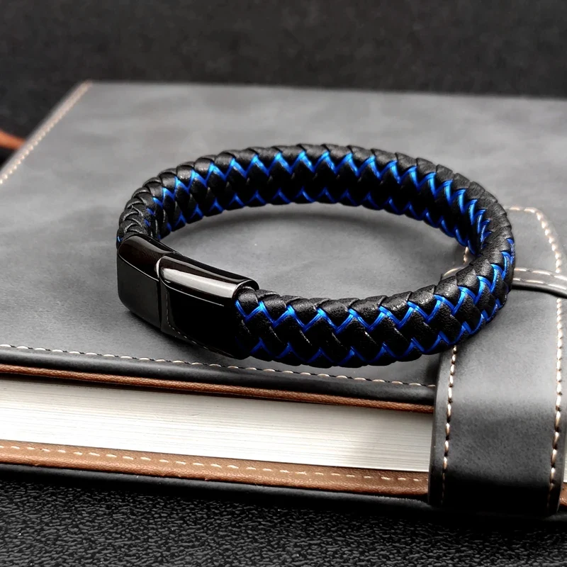 Pulsera trenzada de cuero para hombre - Imagen 6