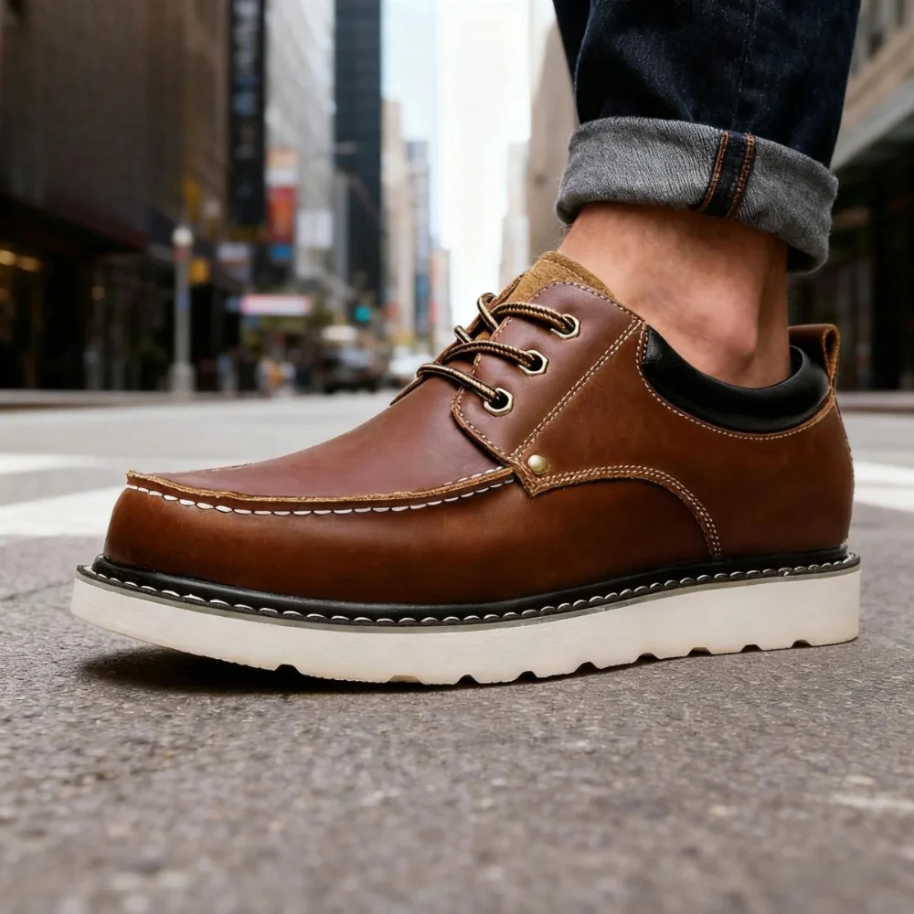 Zapatos de cuero de estilo retro y desenfadado - Imagen 5