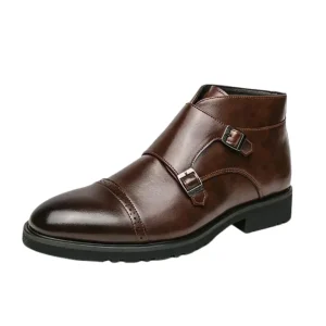 Botas de piel con cierre de hebilla
