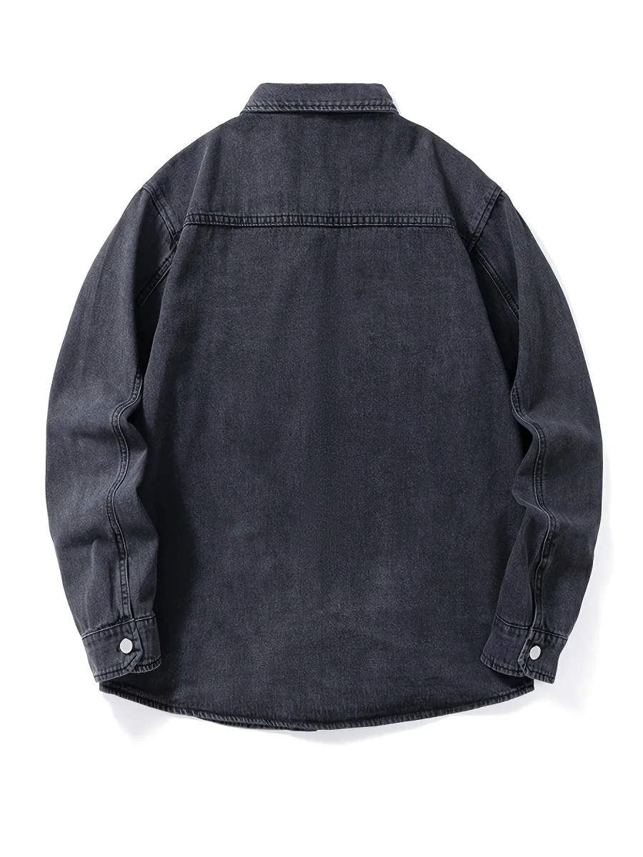Surchemise Homme Décontractée en Jean à Manches Longues et Poches Poitrine - Imagen 7