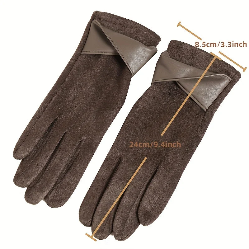 Gants Femme Hiver Chauds avec Manchette Décorative Multicolore - Imagen 3