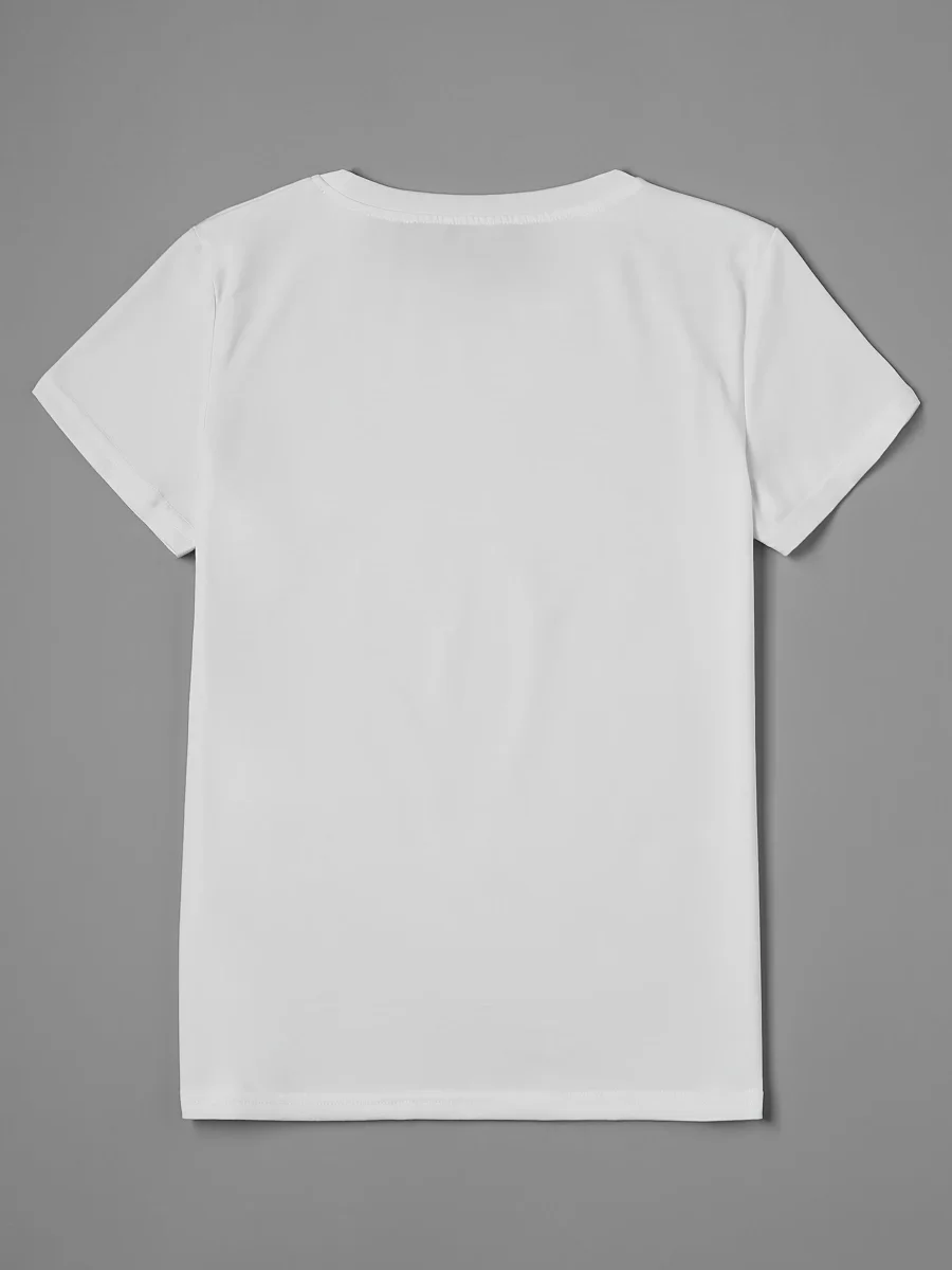 T-shirt Femme Style Décontracté à Imprimé Floral Artistique pour le Printemps et l'Été - Imagen 9