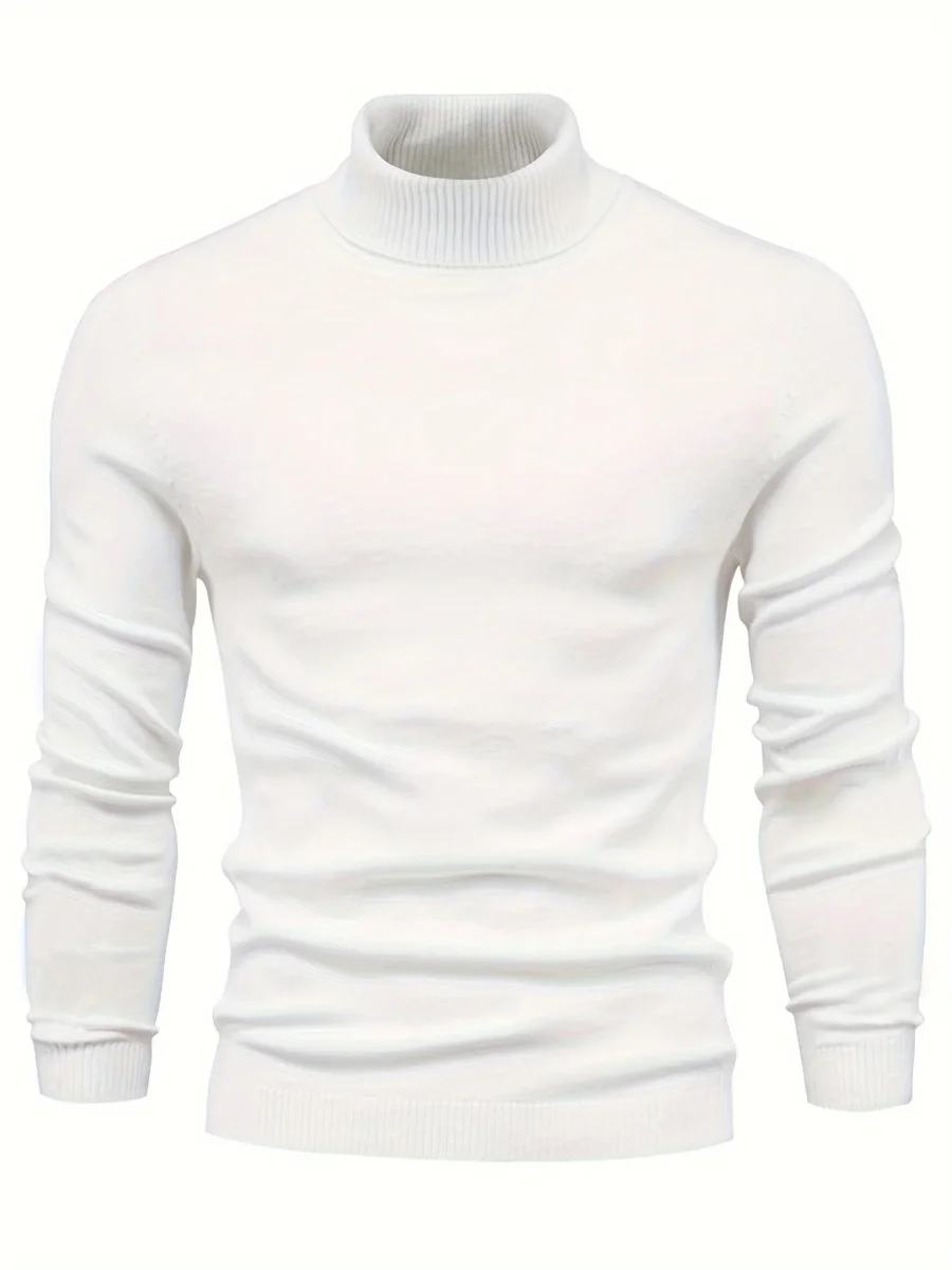 Men’s Classic Ribbed Turtleneck Pullover Sweater - Imagen 4