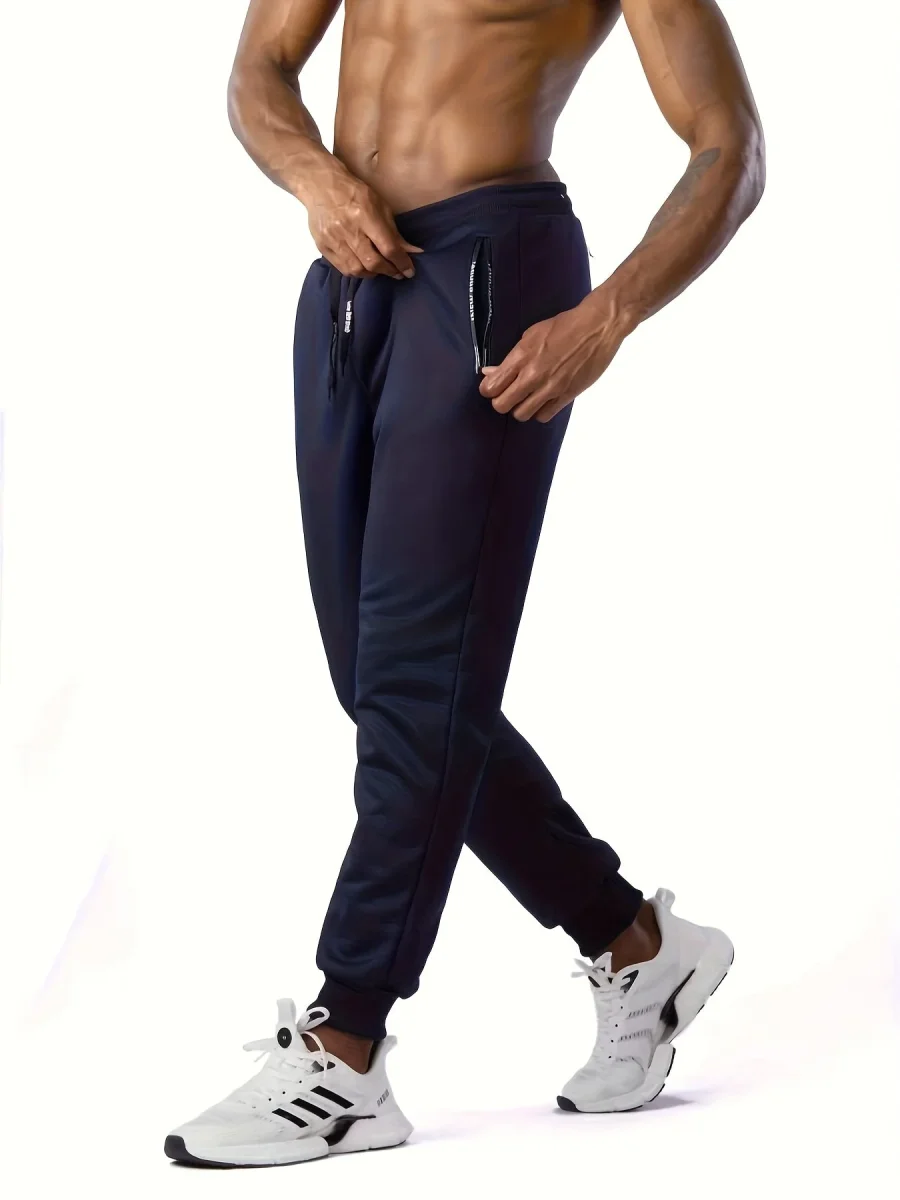 Lot de 3 Pantalons de Survêtement Polaire Homme, Élastique, Doublure Chaude, Poches Zippées, Bleu Marine, Noir et Gris Clair - Imagen 6