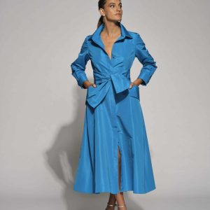 Vestido midi tafeta lazo