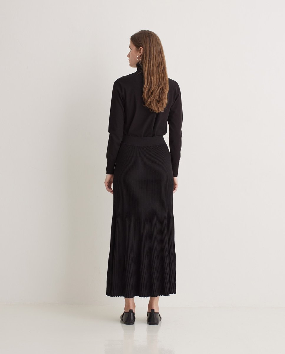 Falda midi plisada negro mujer YERSE - Imagen 6