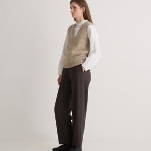 Pantalón traje pata de gallo marrón YERSE