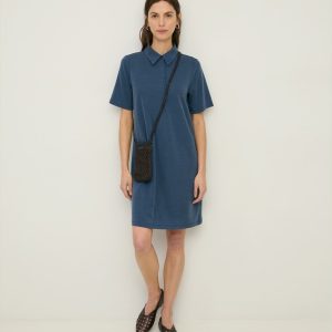 Vestido corto cuello polo YERSE (disponible en color caki)
