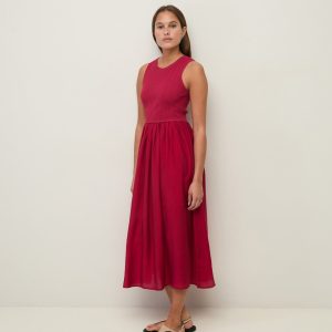 Vestido largo tejido combinado YERSE