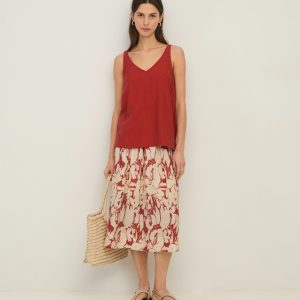Falda gasa fluida estampado flores YERSE