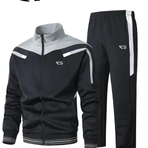 Ensemble de survêtement Homme, Veste et Pantalon Bicolore à Rayures