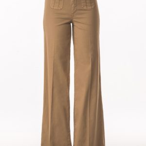 Pantalón tejido gabardina amplió bolsillos delanteros