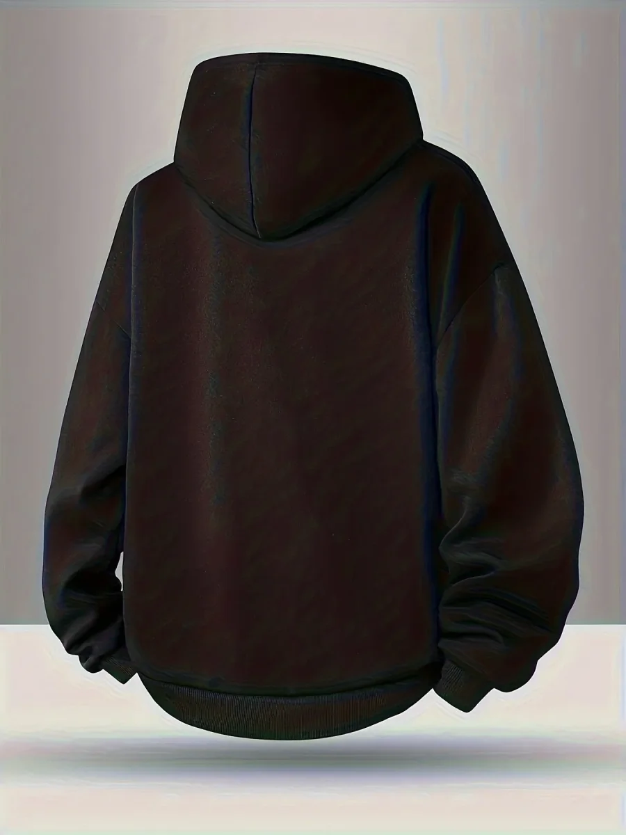 Sweat à capuche ample noir col montant zippé pendentif étoile - Imagen 3