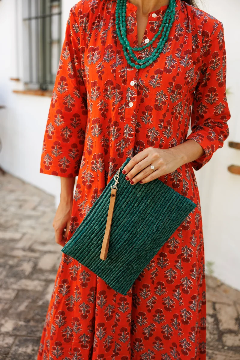 VESTIDO FLORES NARANJA - Imagen 4