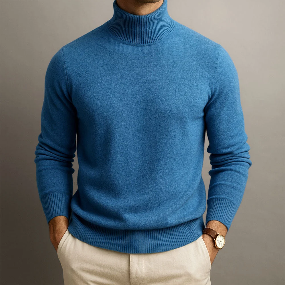 Jersey de cuello alto elegante para hombre - Imagen 3