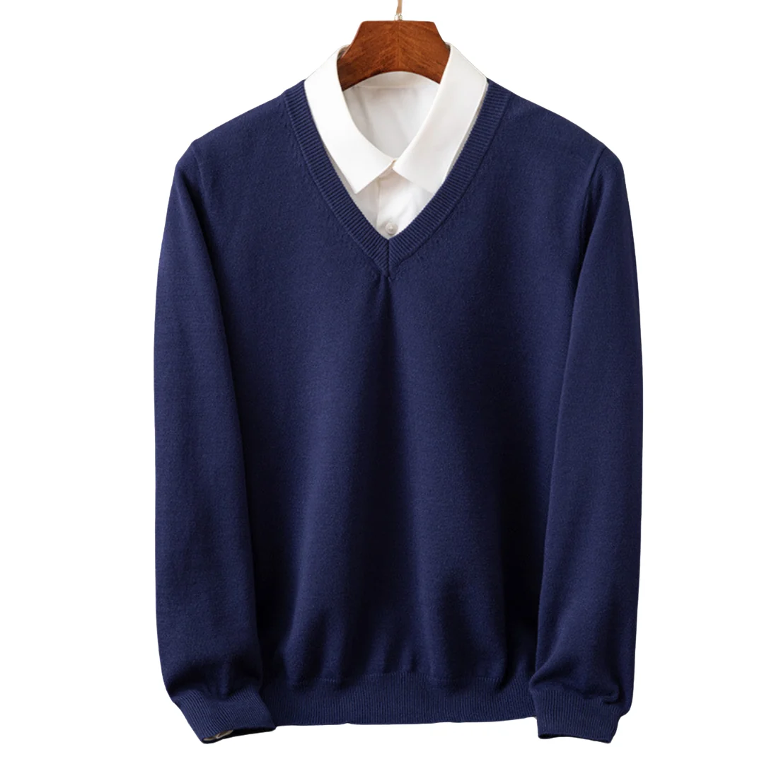 Elegante jersey de cachemira con cuello en V - Imagen 4
