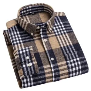 Givalli - Camisa de algodón a cuadros