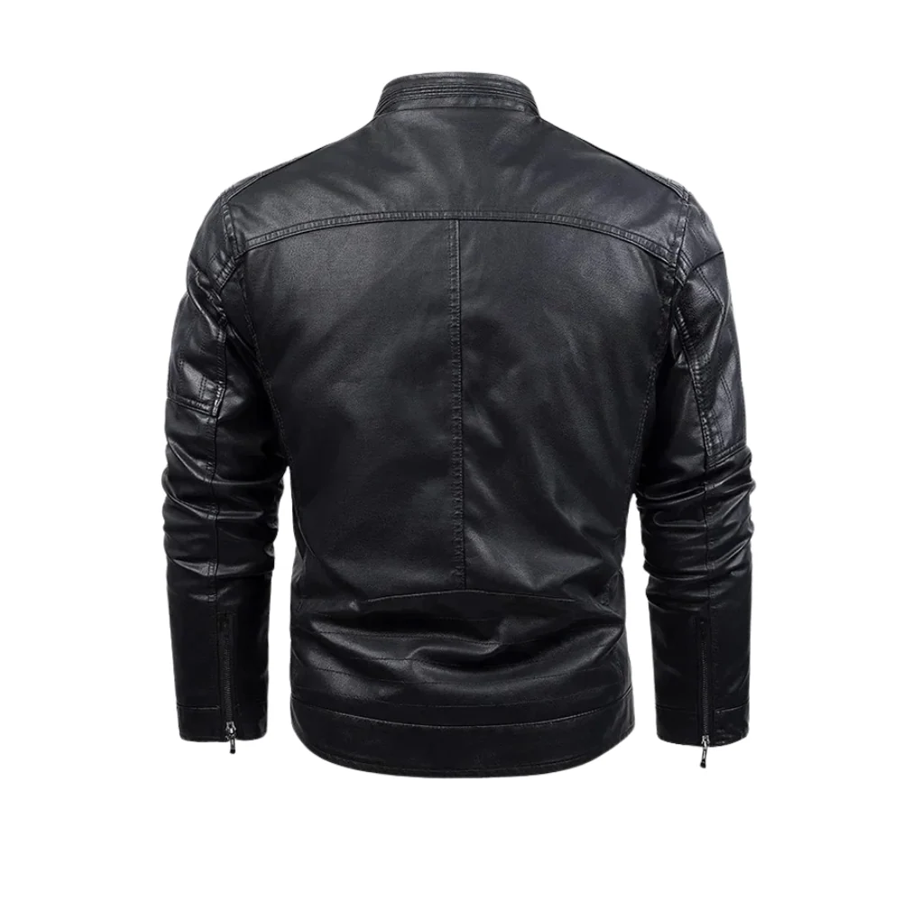 Chaqueta de cuero retro con forro polar - Imagen 6
