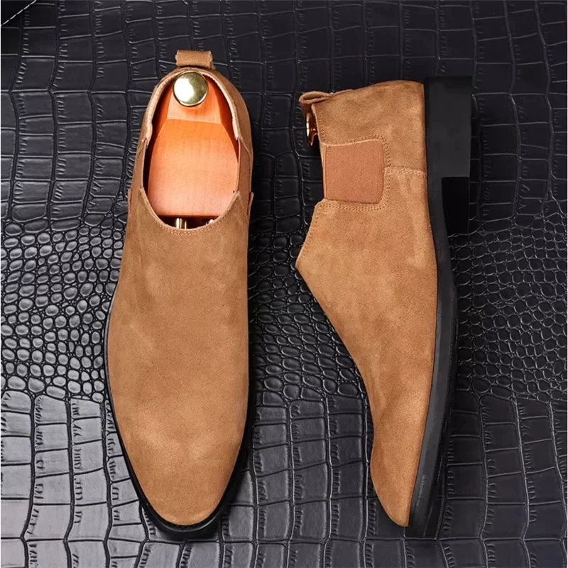 Elegantes botas Chelsea de ante - Imagen 6