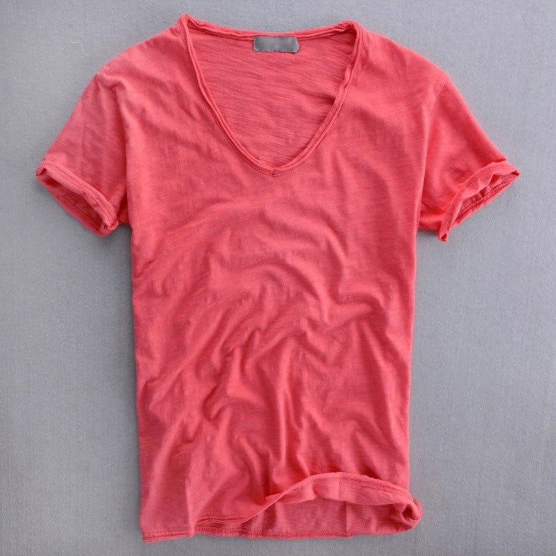 T-shirt homme col V style décontracté tendance – Idéal pour toutes occasions - Imagen 4