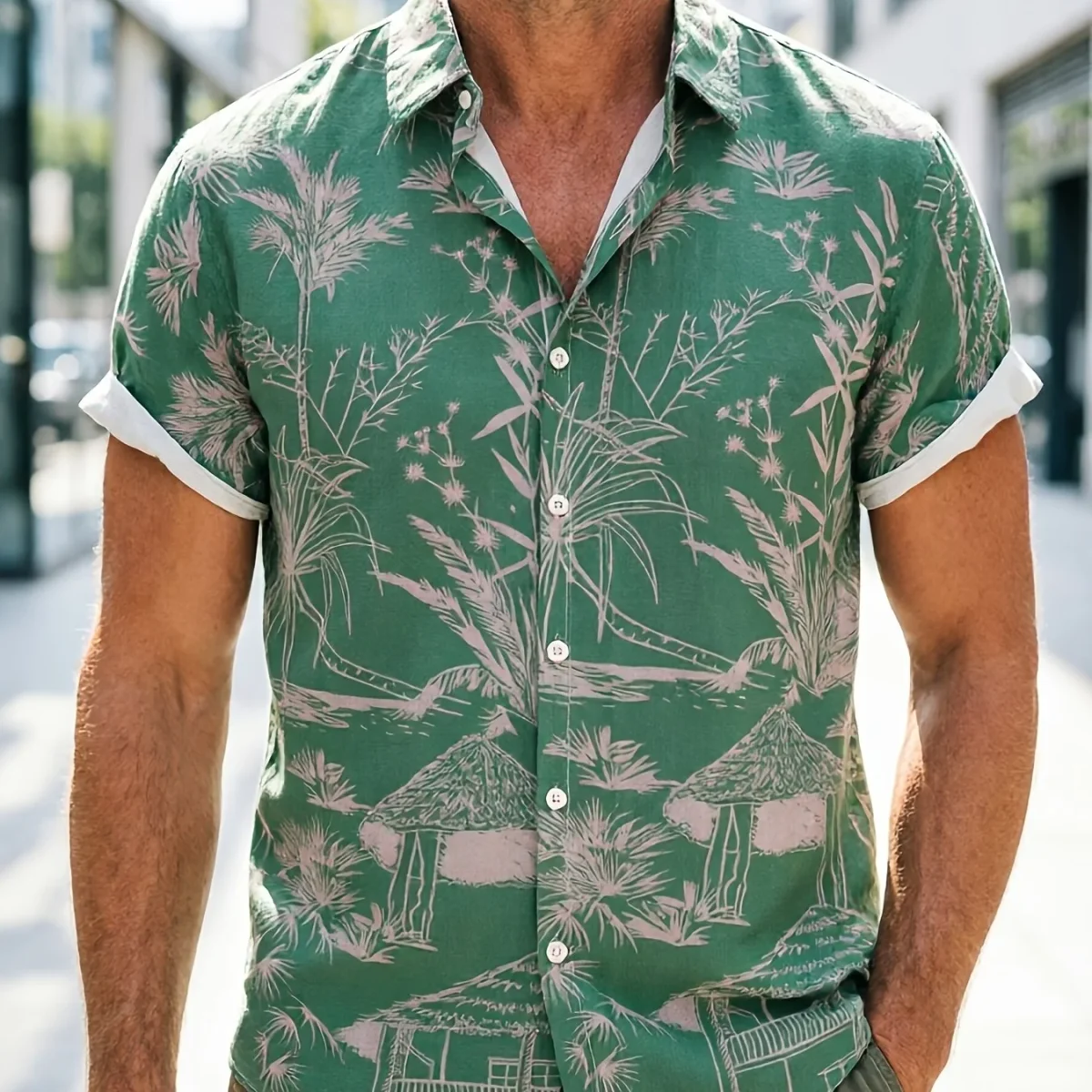 Chemise Resort à Manches Courtes pour Homme Style Graphique Urbain Vacances - Imagen 7