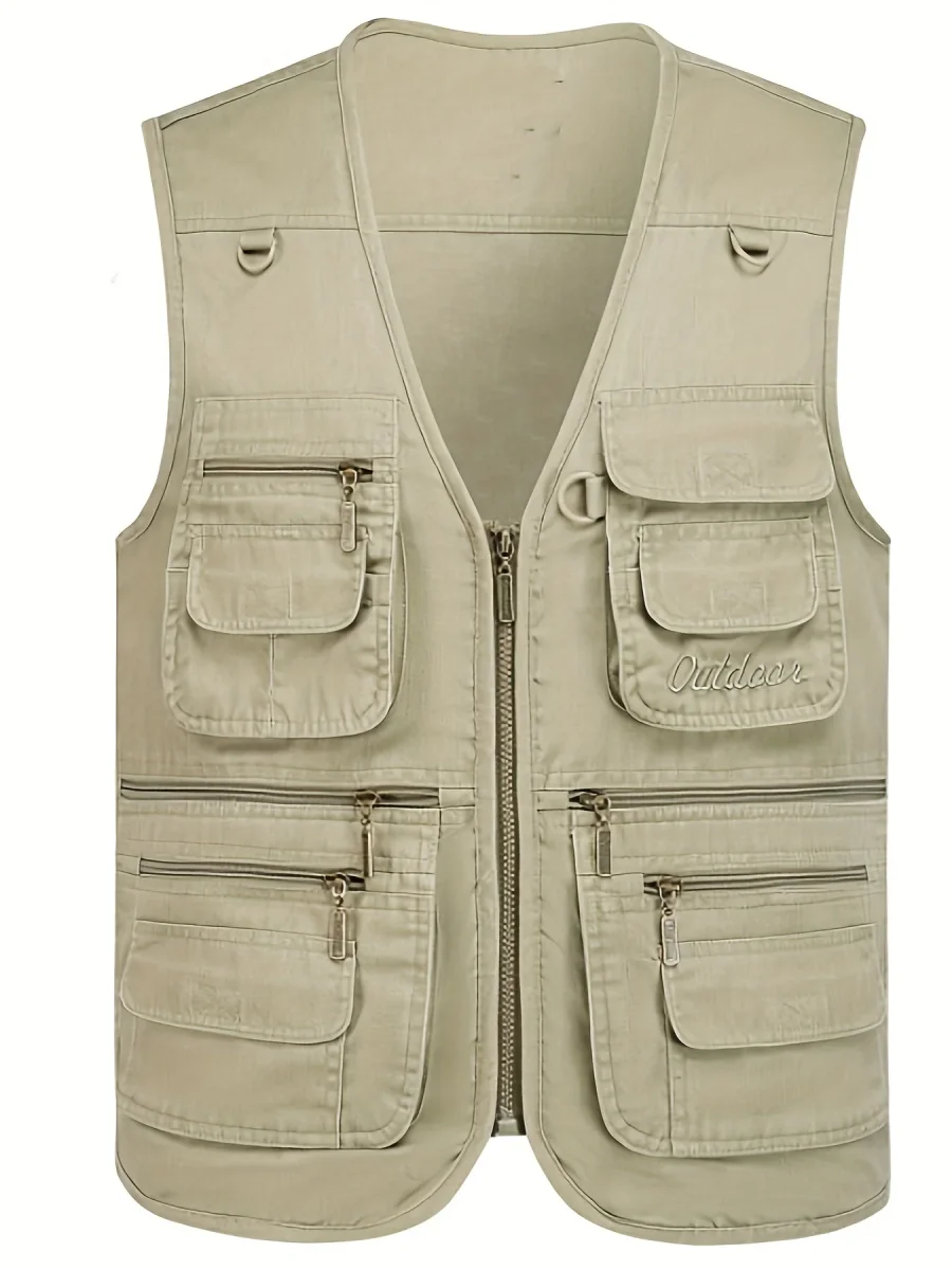 Gilet multi-poches homme style outdoor pour la pêche, la randonnée et la photographie - Imagen 3