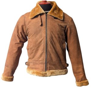 Chaqueta de aviador de gamuza auténtica para hombre