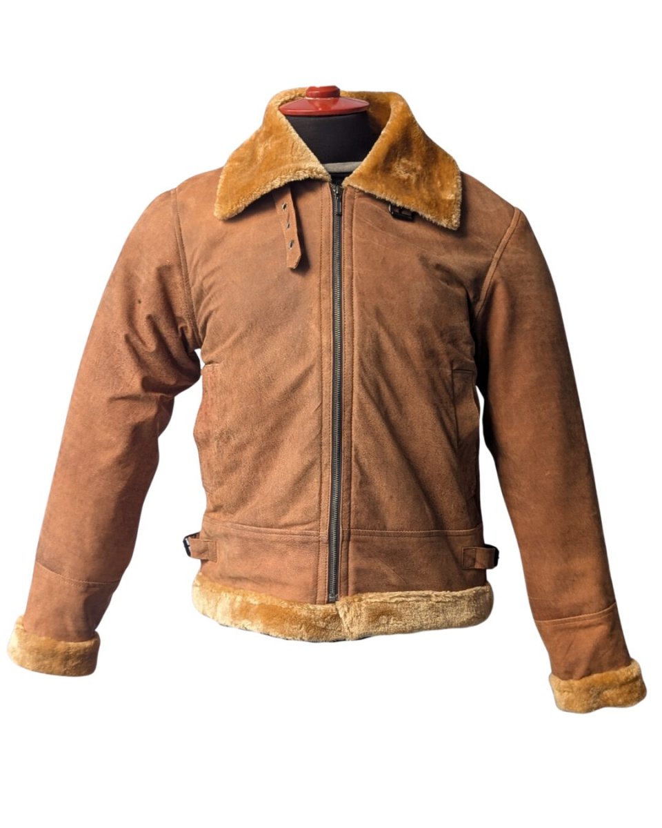 Chaqueta de aviador de gamuza auténtica para hombre - Imagen 2