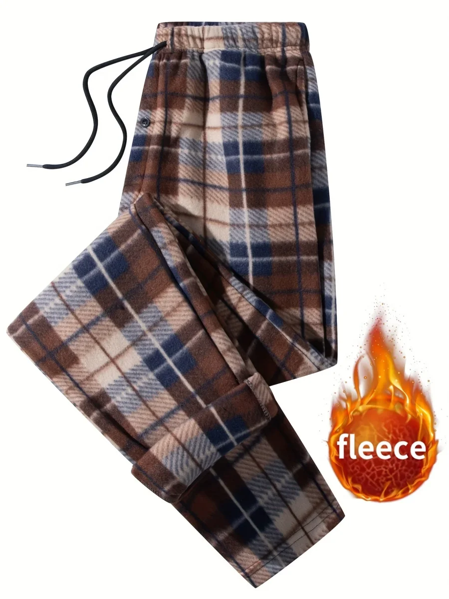 Pantalon de détente à carreaux doux pour homme avec cordon de serrage - Imagen 7