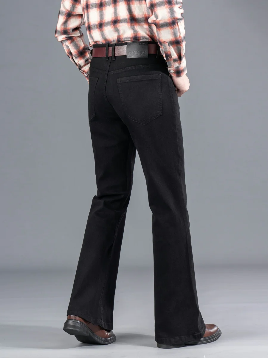 Jean Bootcut Homme Noir Coupe Évasée - Imagen 4