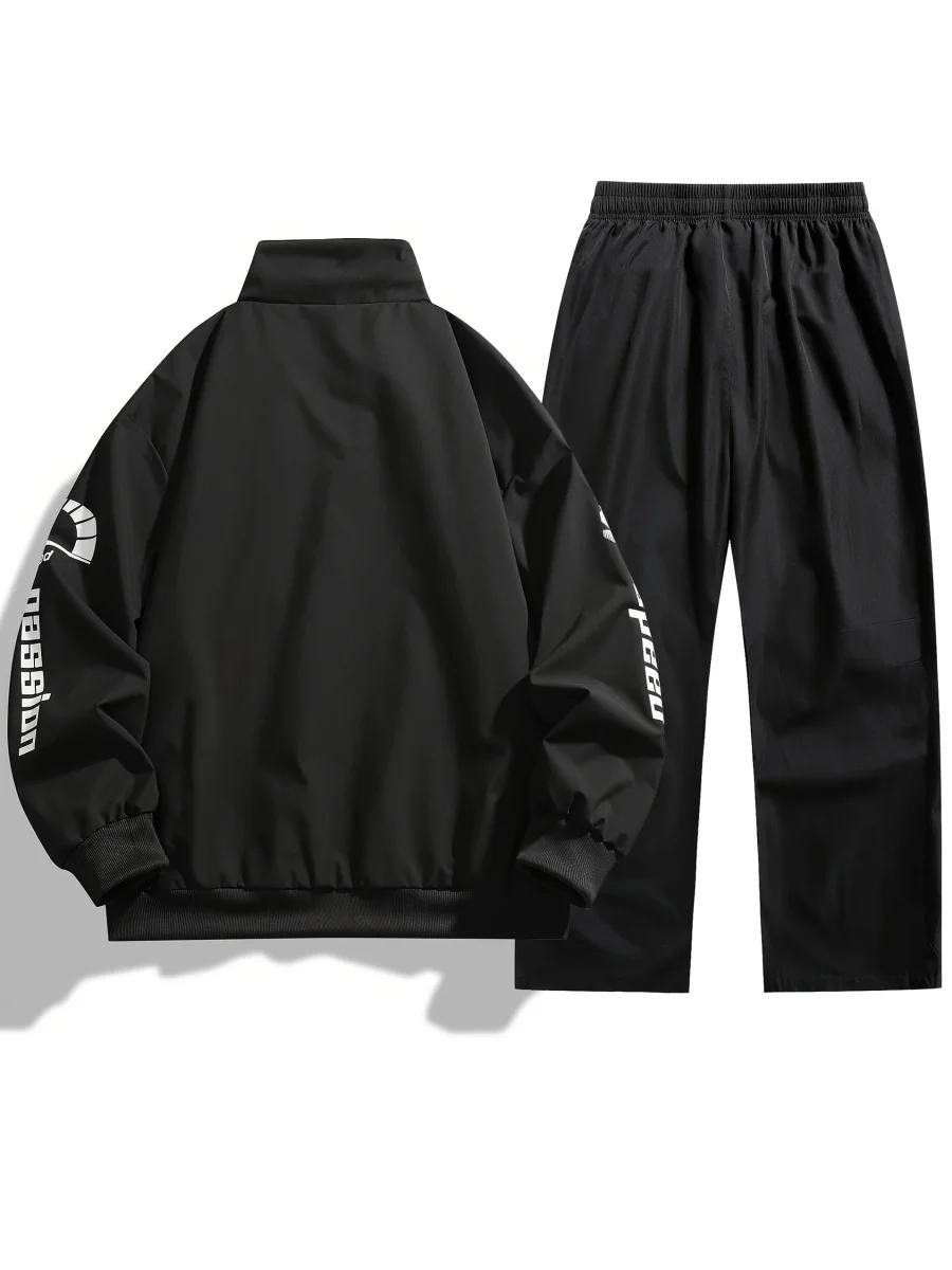 Ensemble de Survêtement Homme Style Racing Col Montant Fermeture Éclair - Imagen 6