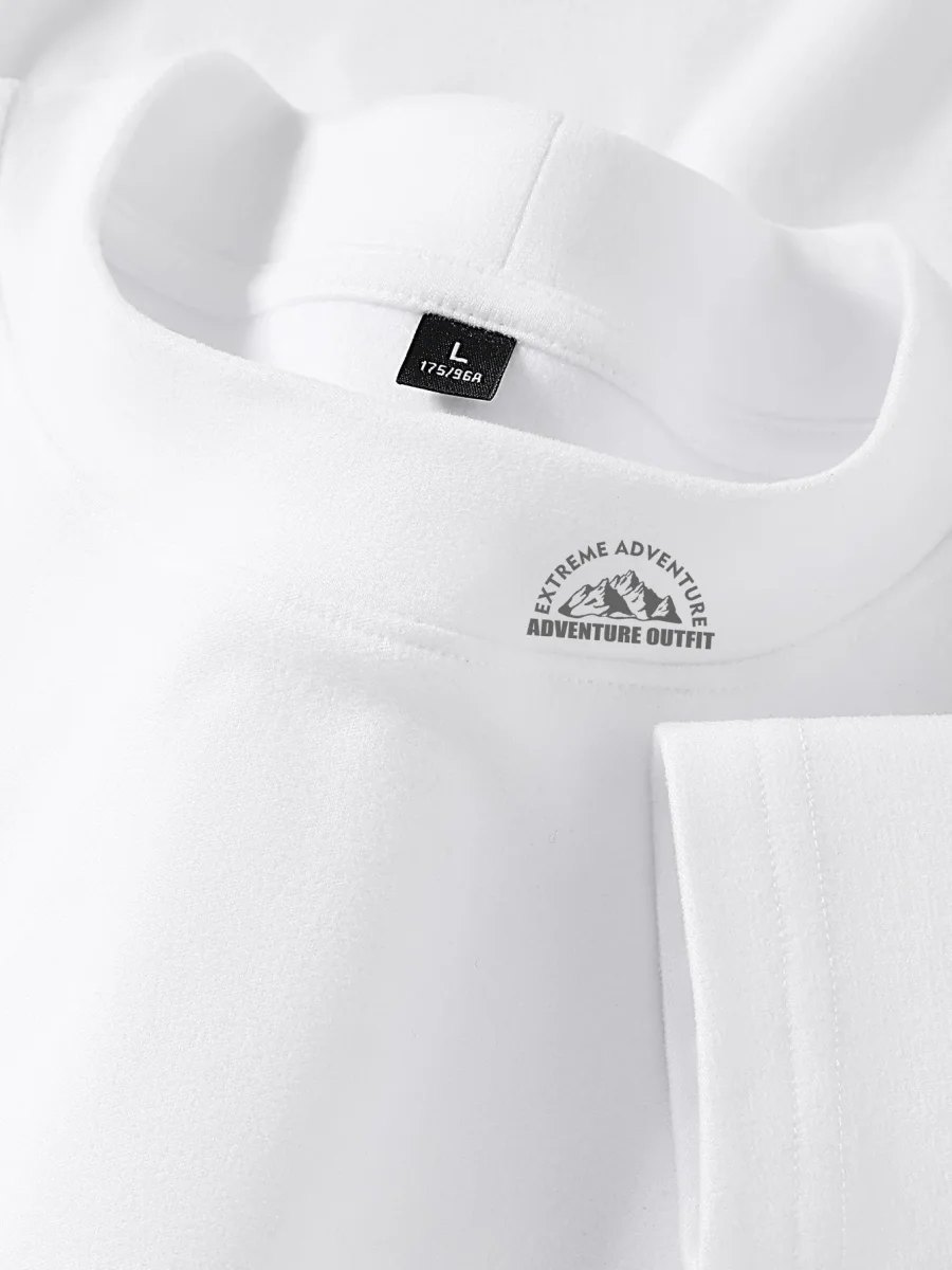 Haut à col montant doux couleur unie manches longues pour homme - Imagen 3