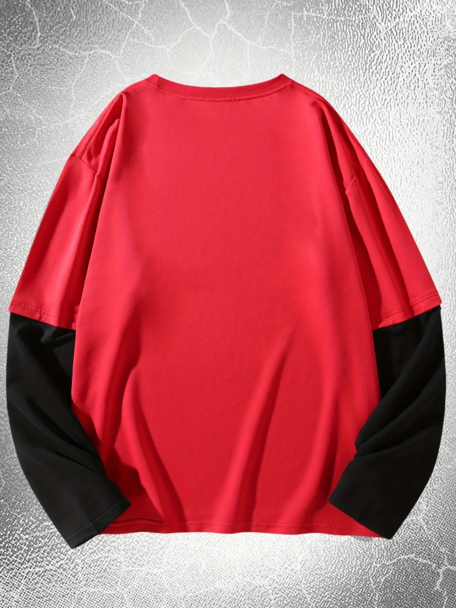 T-shirt Homme Manches Longues Bicolore Imprimé Dragon Épée - Imagen 9