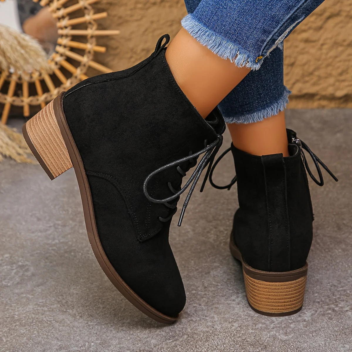 Bottes courtes à lacets pour femme – Plusieurs couleurs disponibles - Imagen 4