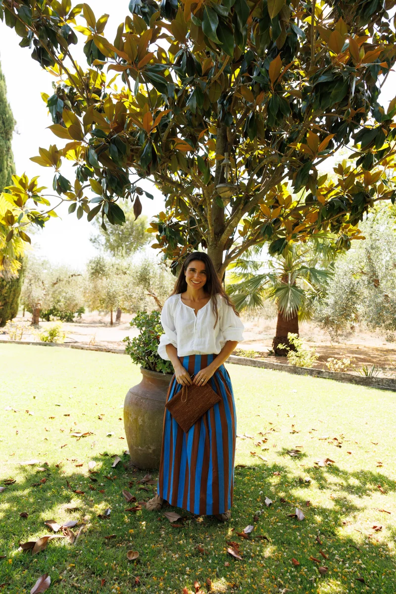 FALDA RAYAS MARRÓN Y AZUL - Imagen 5