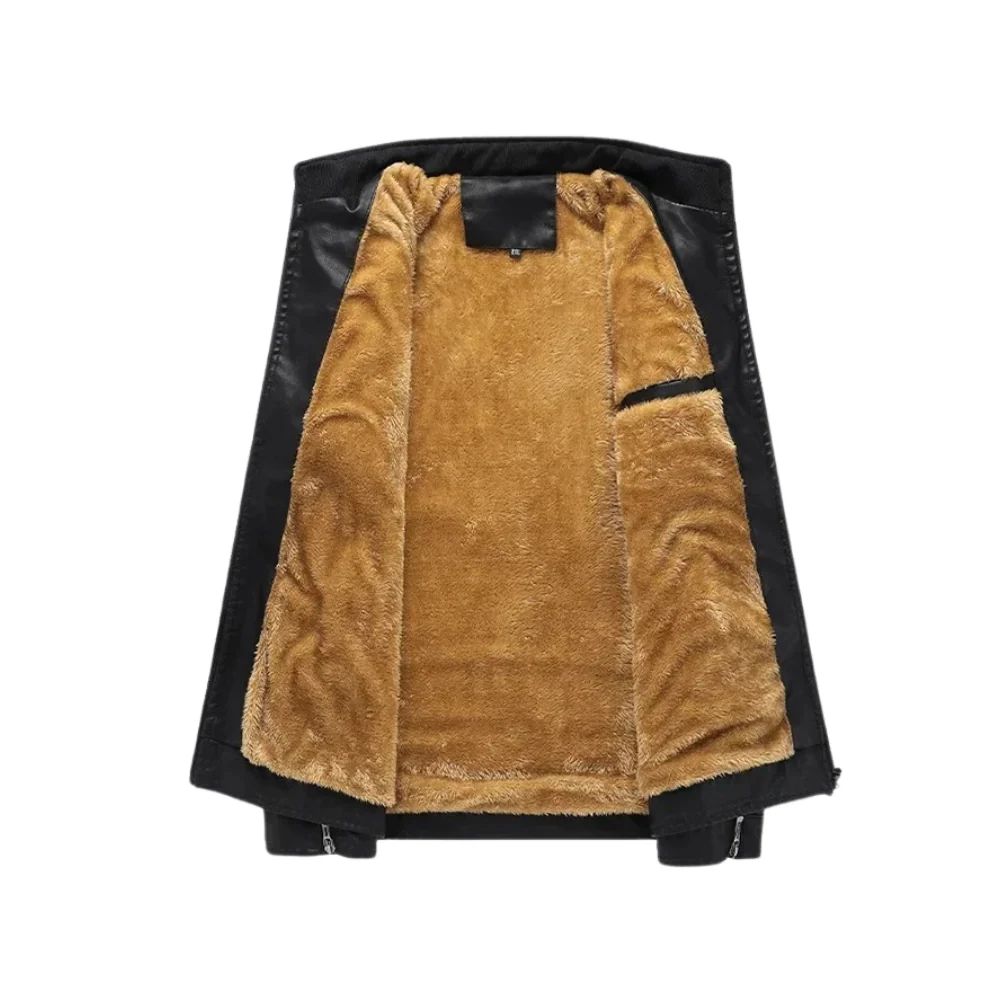 Chaqueta de cuero retro con forro polar - Imagen 7