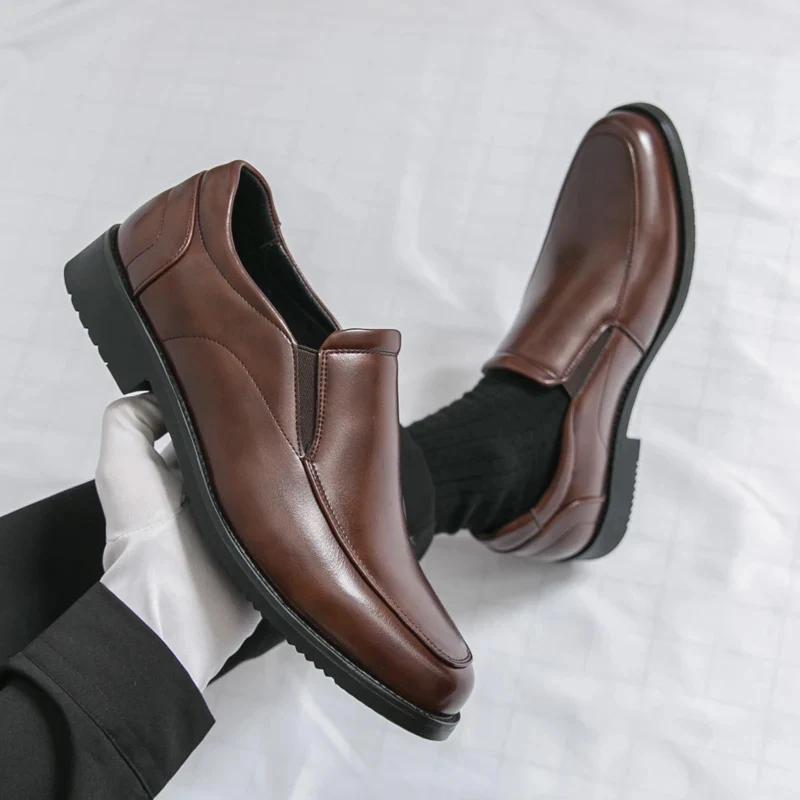 Mocasines elegantes de piel sin cordones - Imagen 8